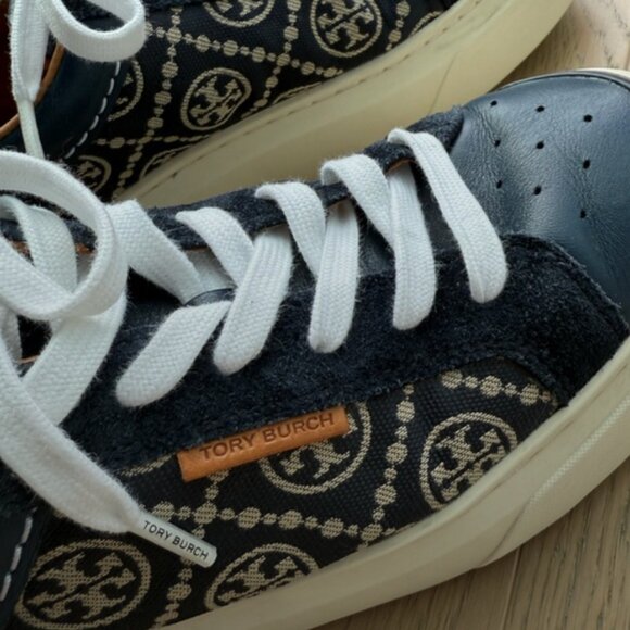 Tory Burch T Monogram Ladybug Sneakers Perfect Navy Blue 8.5 - Picture 5 of 12